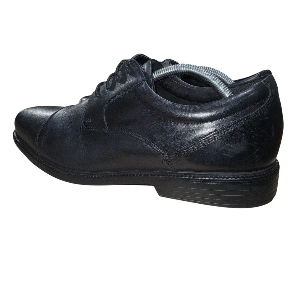 Rockport Charles Road Mens Black Leather Cap Toe Oxford Dress Shoes 11.5 M V8055